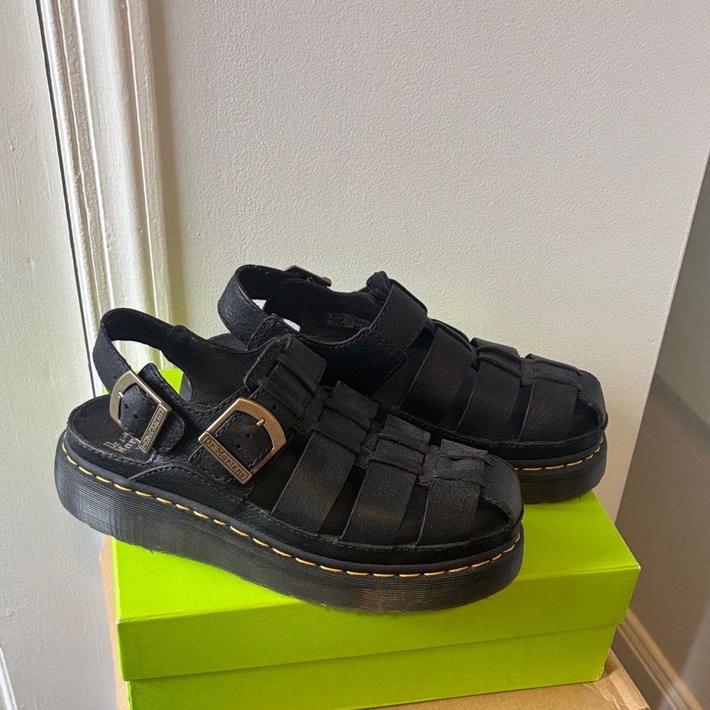 Dr. Martens Black Wrenlie Fisherman Sandals